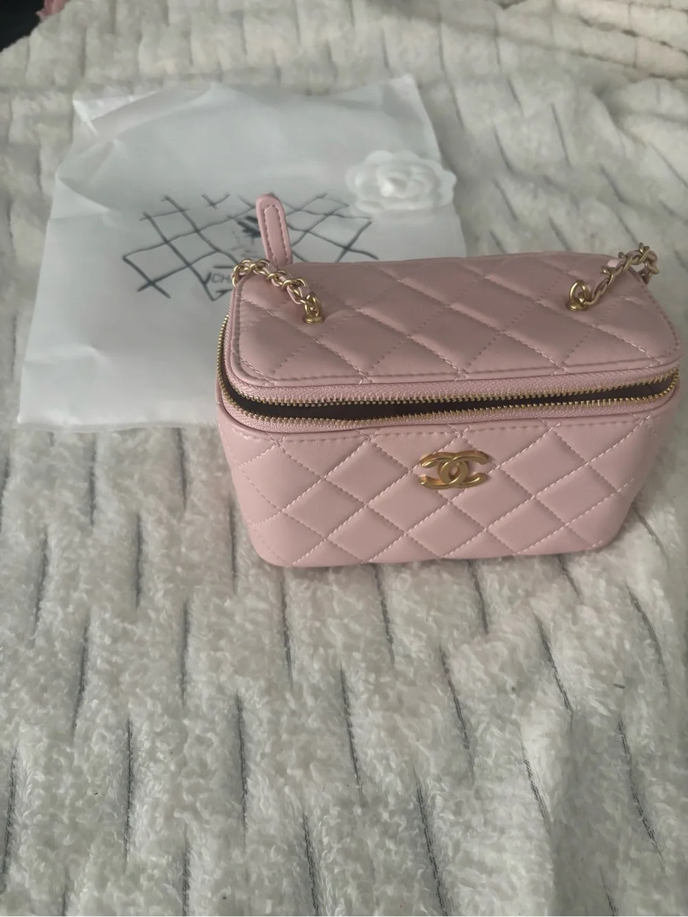 Light pink Leather designer vanity bag (open to offers)